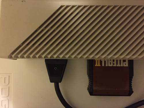 The rear of the Atari 130XE, with an SIO