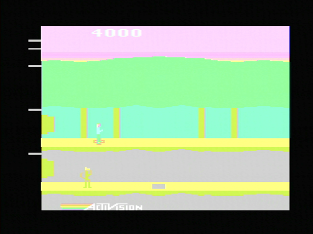 Pitfall II, but there are super bright colors and weird lines