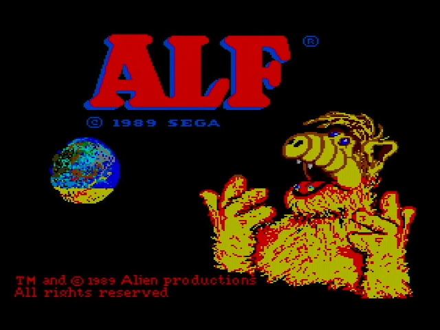 Alf title screen; the colors are scrambled