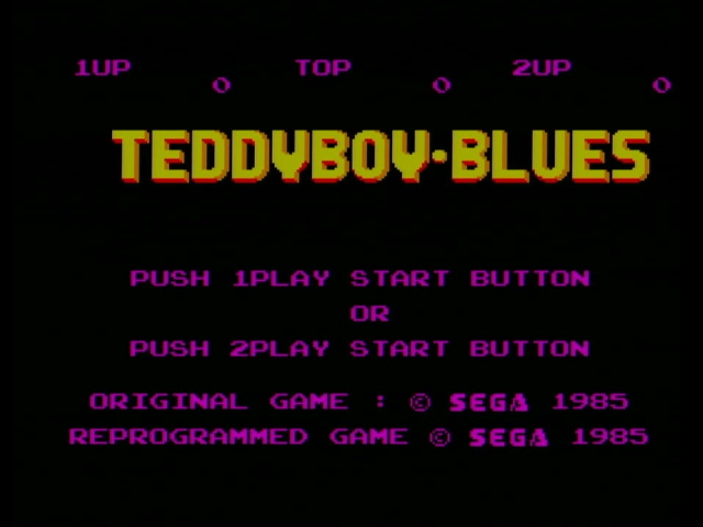 Teddy Boy Blues title screen, showing just the title