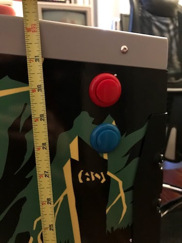 The button height at 31 inches above the ground