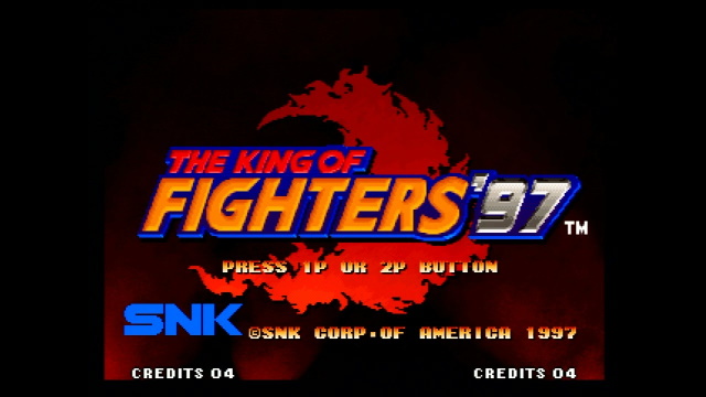 The title screen of King of Fighters 97