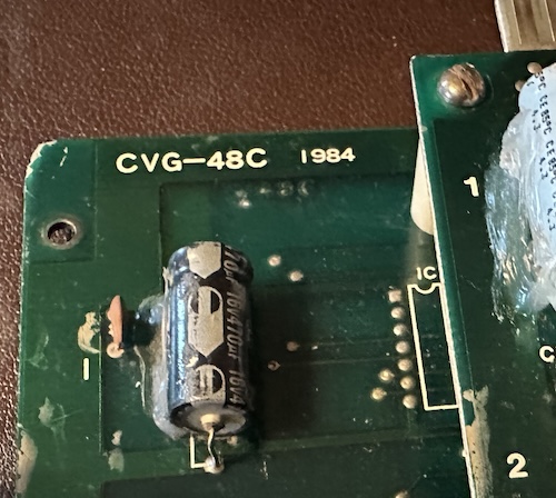 A PCB labeled CVG-48C, dated 1984