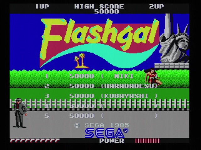 Flashgal title screen. Don't mind the statue of liberty.