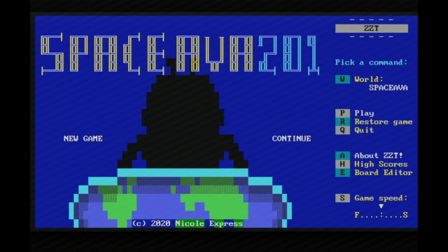 A screenshot of ZZT, a game running in VGA text mode