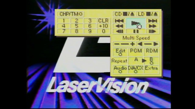 A LaserVision with some menus on top of it