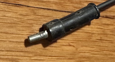 A strange barrel-shaped connector