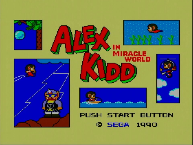 Alex Kidd in Miracle World title screen. Looks much better
