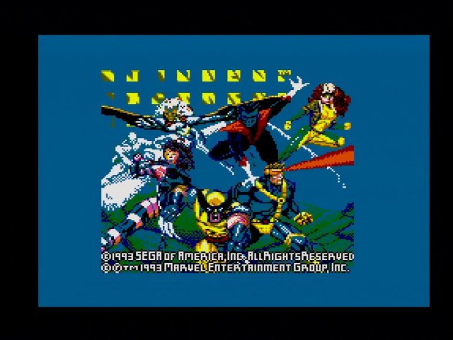 X-Men title screen made up of tiles
