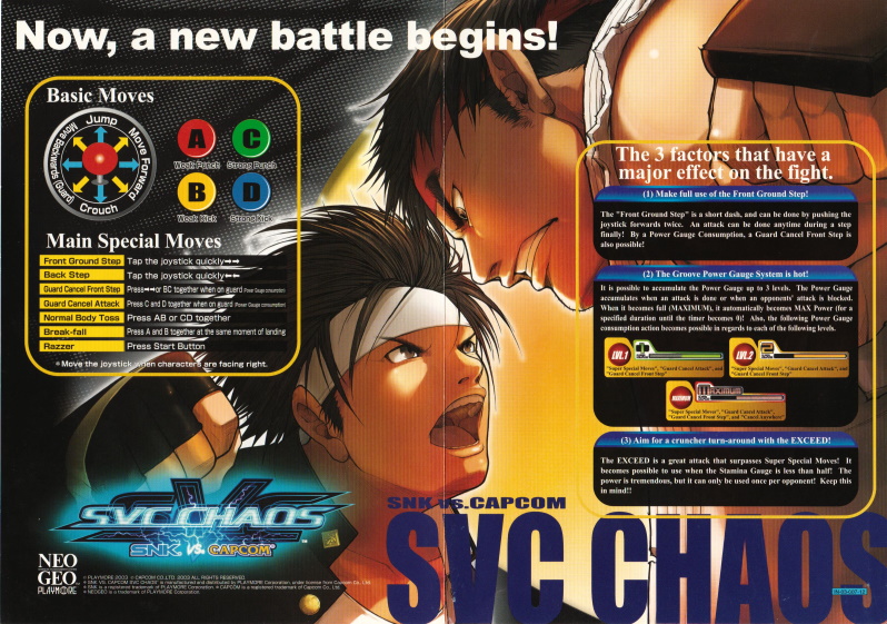 SvC Chaos flyer and controls sheet