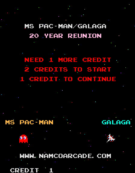 Ms Pac-Man or Galaga select