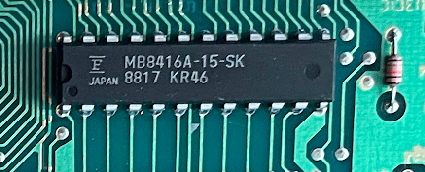 A small IC labeled MB8416-A-15-SK