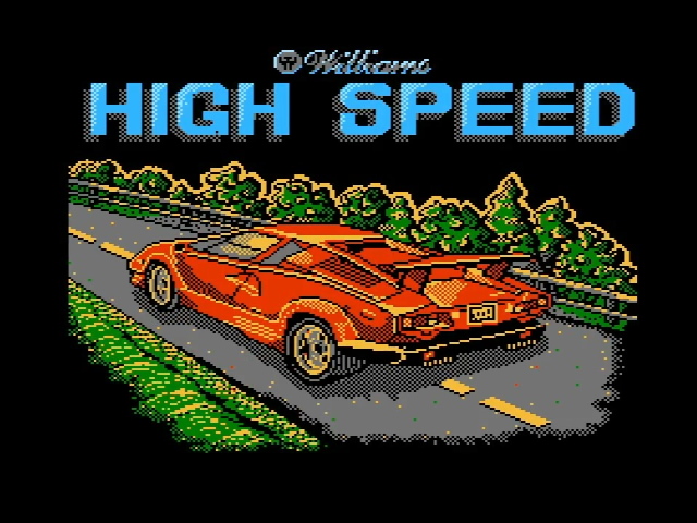 High Speed title screen with a sweet red sports car
