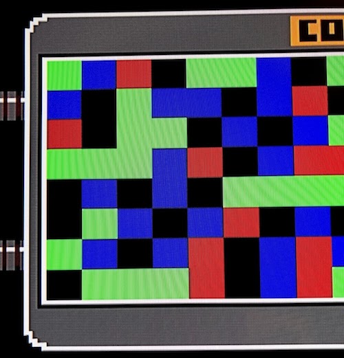 A Retro USB AVS video output showing colored squares