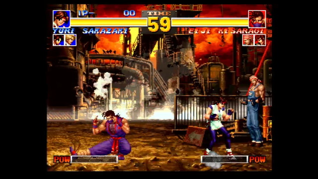 King of Fighters '95 combat with nothing at the bottom of the screen