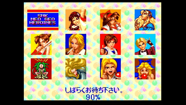 Loading screen showing the 'Neo Geo Heroines'