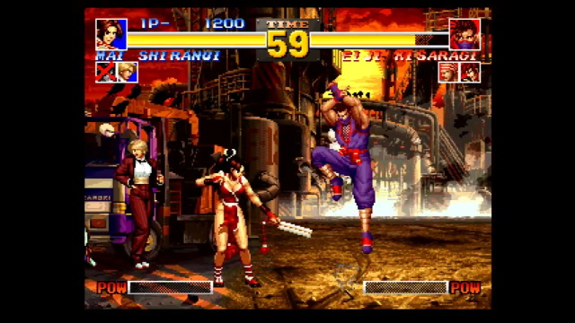 Mai Shiranui in King of Fighters, running on a US system