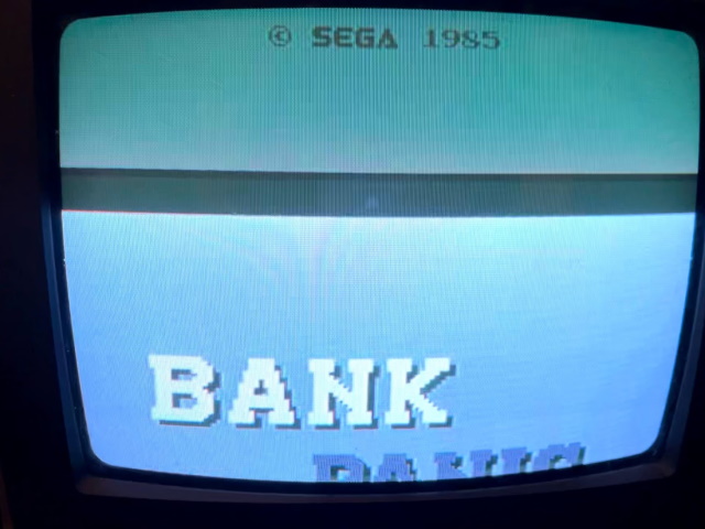 Bank Panic running on a composite NTSC TV