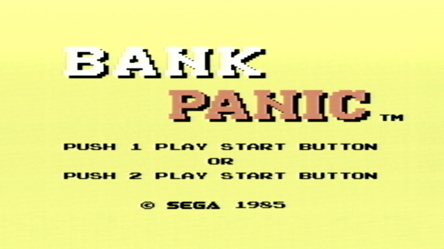 Bank Panic title screen upscaled to HDMI