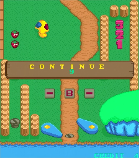 The continue screen in Panic Road