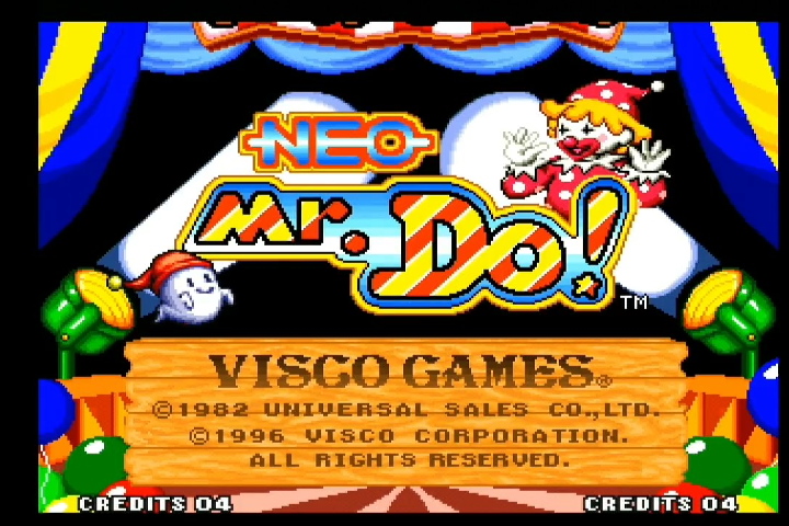 Neo Mr. Do title screen with a Visco Games logo