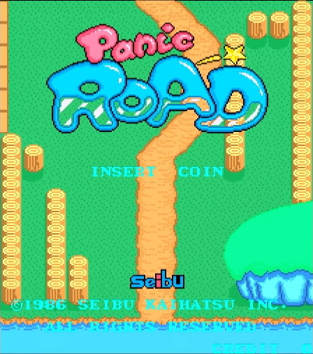 Panic Road title screen, with a Seibu Kaihatsu copyright
