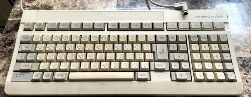 The PC-9800 series keyboard. It's a bit dirty
