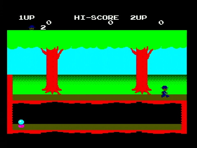 The SG-1000 version of Pitfall II, Revision 0. Pitfall Harry looks awful as he has dark yellow skin, a fleshtone not typically seen