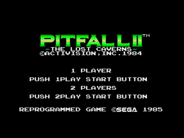 Pitfall II ~The Lost Caverns~ Title Screen on SG-1000