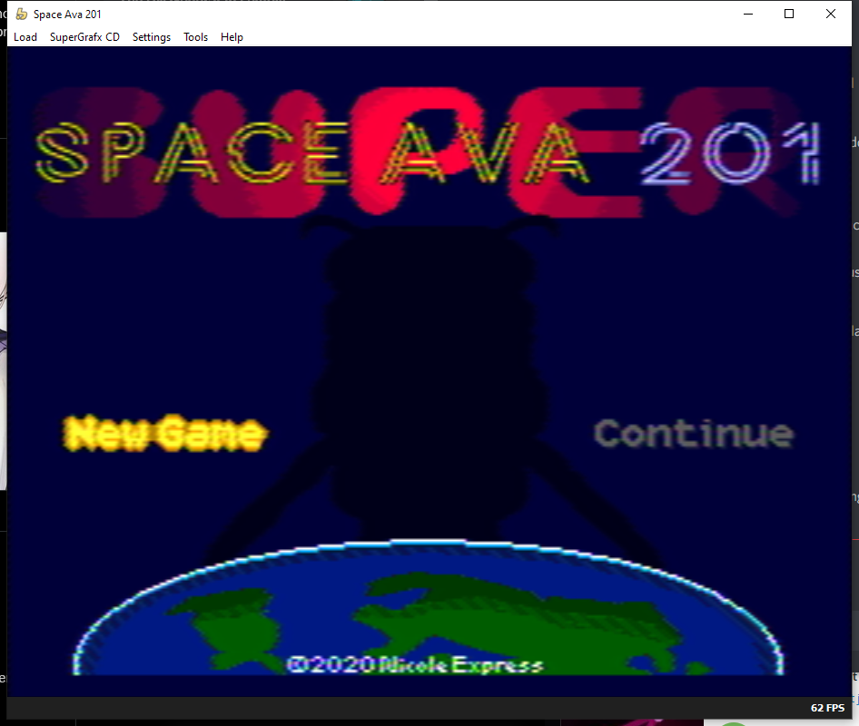 A fake blurry composite filter on the title screen