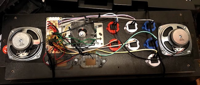 The inside of the Arcade1up panel