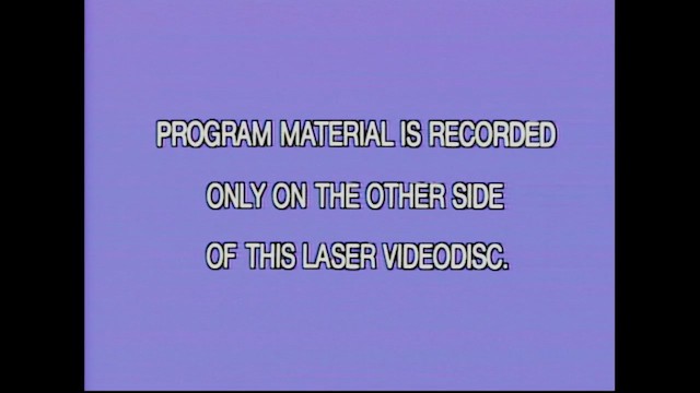 There is no program material recorded on this side of the LaserDisc