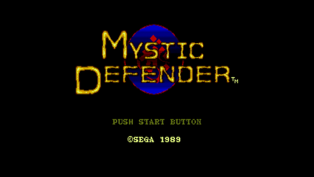 Mystic Defender's western title screen