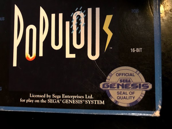The Sega Seal of Quality on a copy of Populous that doesn't run on most Genesis revisions