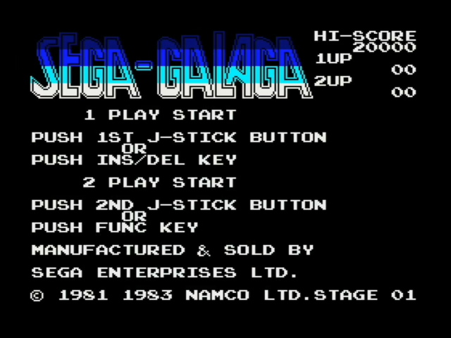 Sega-Galaga title screen. Match it up and you can see how it was mangled