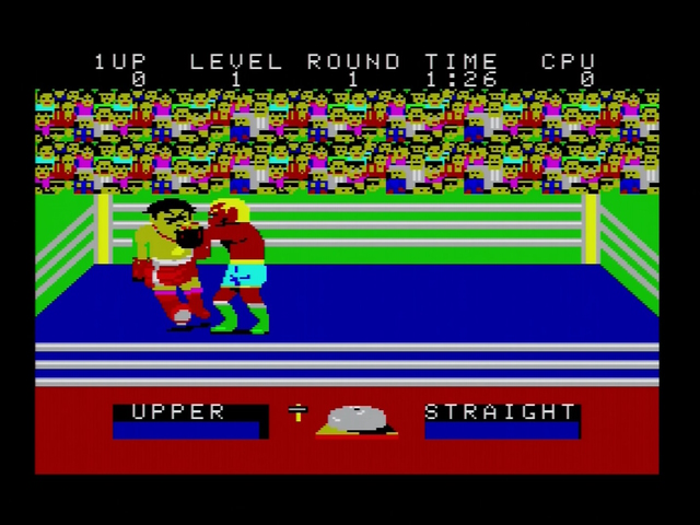 Champion Boxing gameplay on the SG-1000 over RGB, with saturated colors