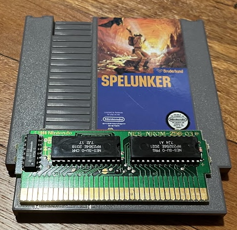 Spelunker for NES with its circuit board