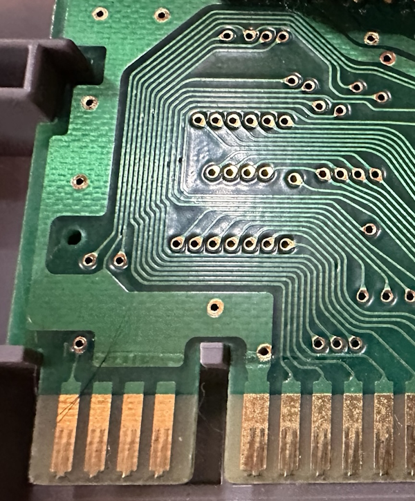 Super Game Boy circuitboard showing pin 1
