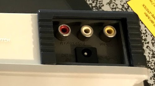 The PC Engine Interface Unit's composite and stereo audio jacks