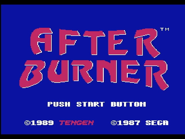 After Burner title screen