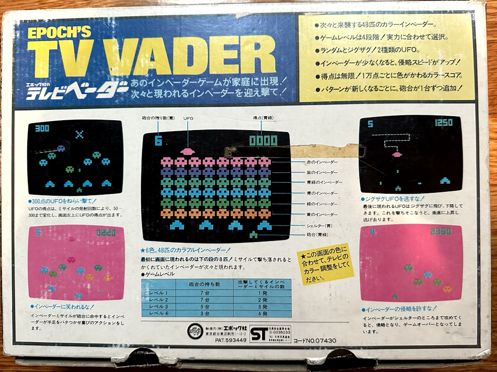 The back of the box, showing colorful screenshots