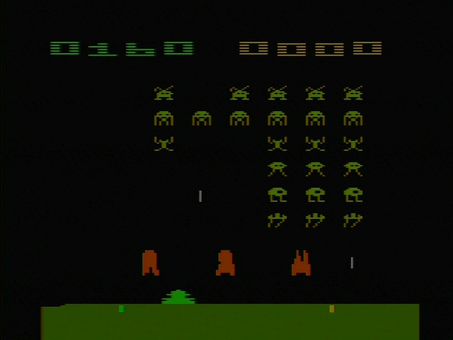Space Invaders for the Atari 2600, with weirdly shaped invaders