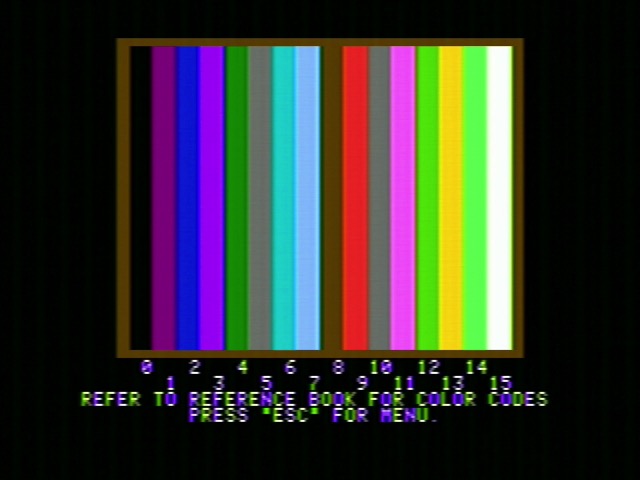 LORES color palette from the Diagonstics II plus disk, blurred a bit