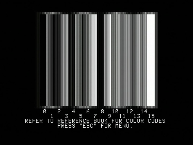 LORES color palette in monochrome, showing lines