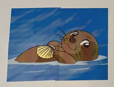 The otter picture put back together, but not quite lined up