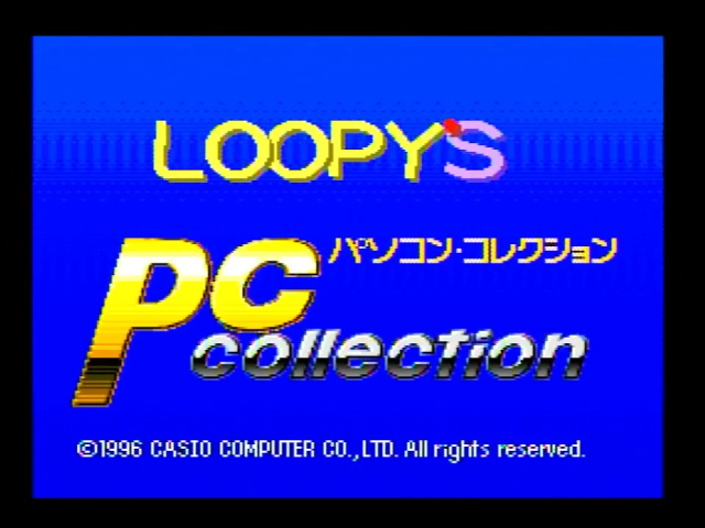 Title Screen. 'Loopy's PC Collection' written on a blue background