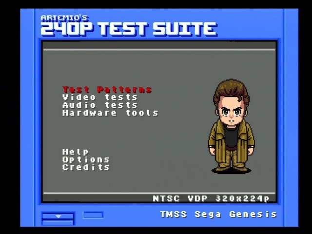 Audio is a big deal for the Genesis 240p test suite in particular Artemio's 240p Test Suite title screen