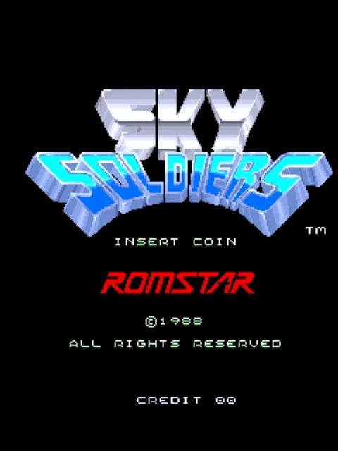 Sky Soldiers title screen with Romstar branding
