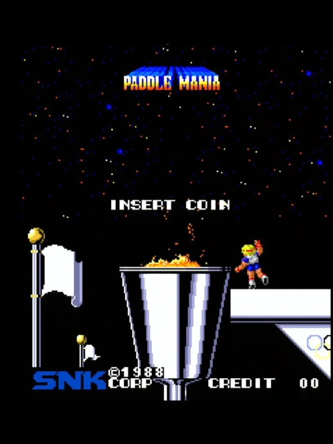 Paddle Mania title screen. The text 'paddle mania' is much smaller than in the previous screenshot.
