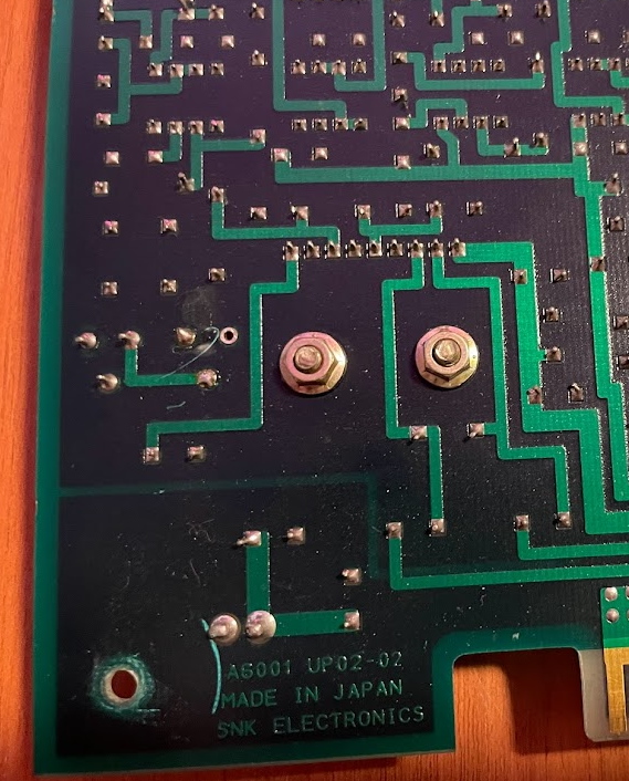 The rear of the PCB, showing a scratch